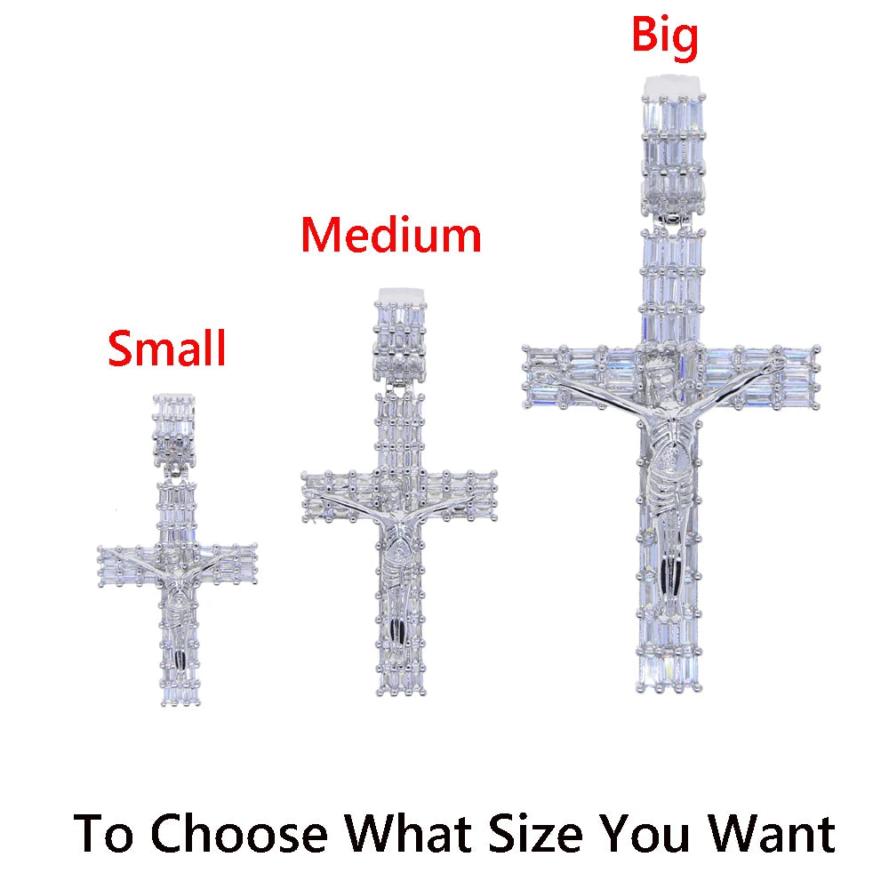 Iced Out Jesus Cross Pendant Necklace – Gold Color Bling with 5A Geometric Zircon for Men & Women - Image 7