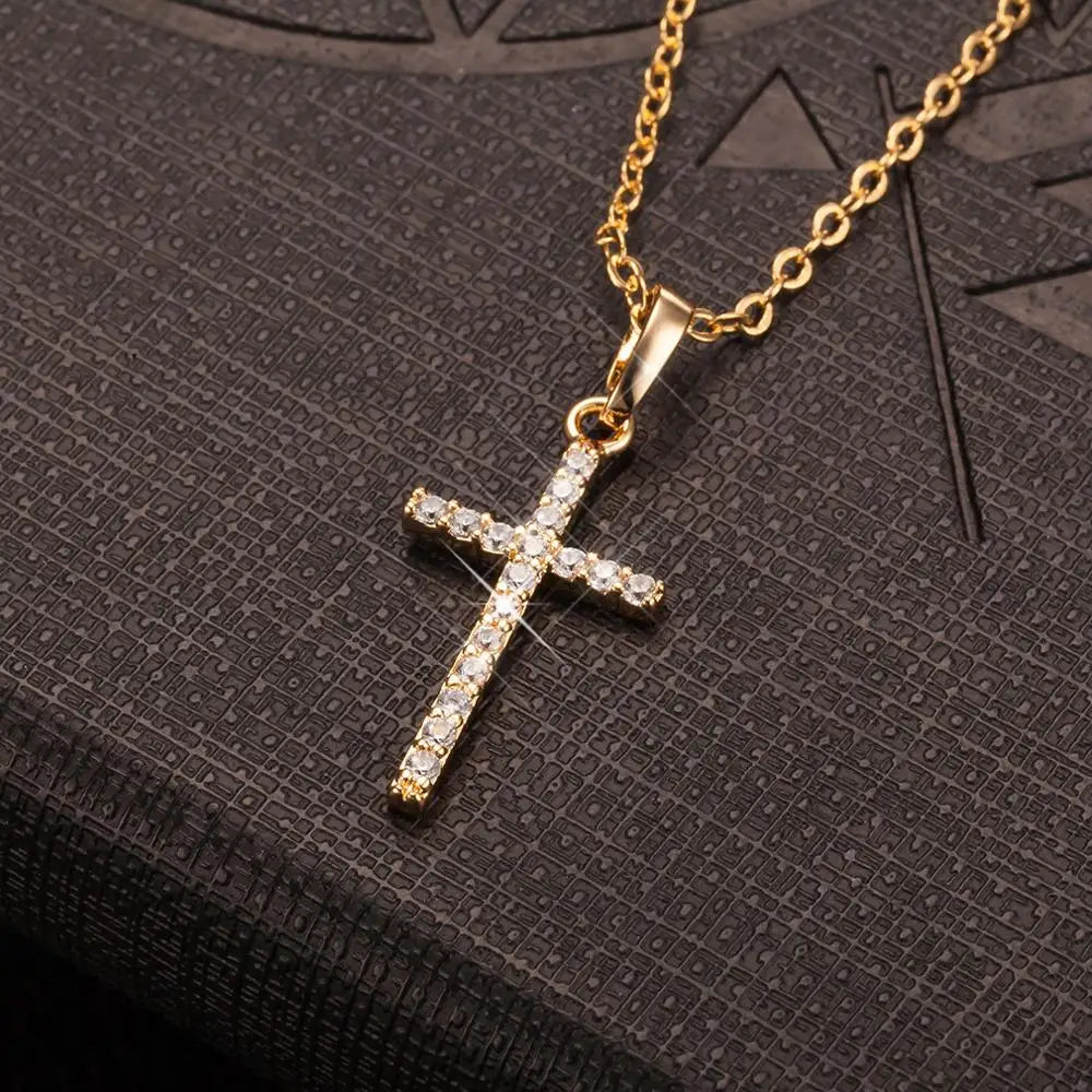 Fashion Crystal Jesus Cross Pendant Necklace – Gold & Black Color Jewelry for Men & Women (Dropshipping & Wholesale) - Image 8