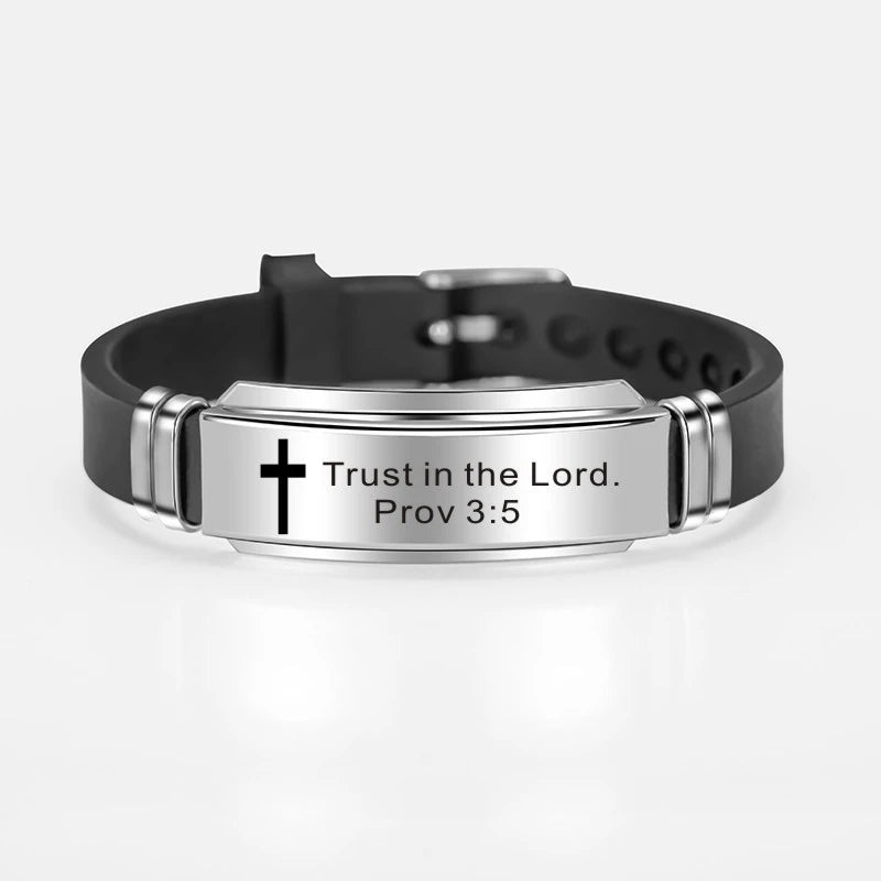Cross Jesus Scripture Quote Bracelet