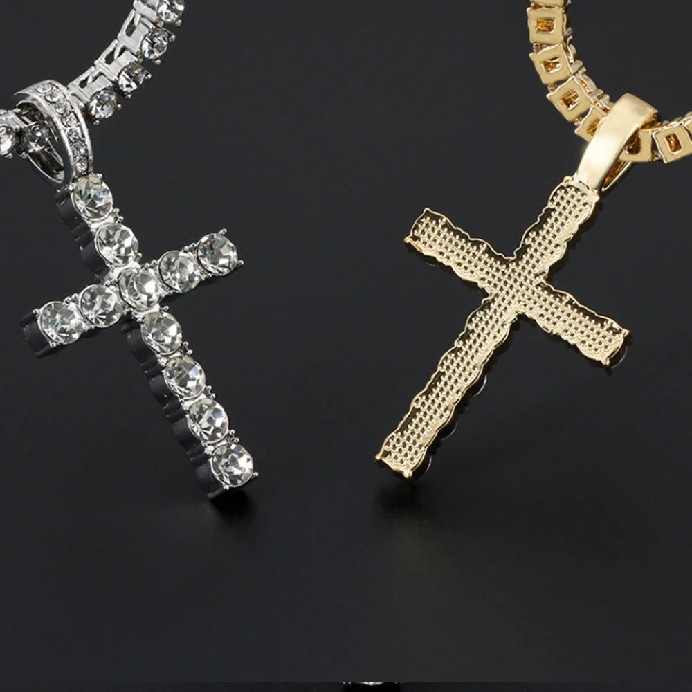 Men & Women Hip Hop Cross Pendant Necklace - Image 4