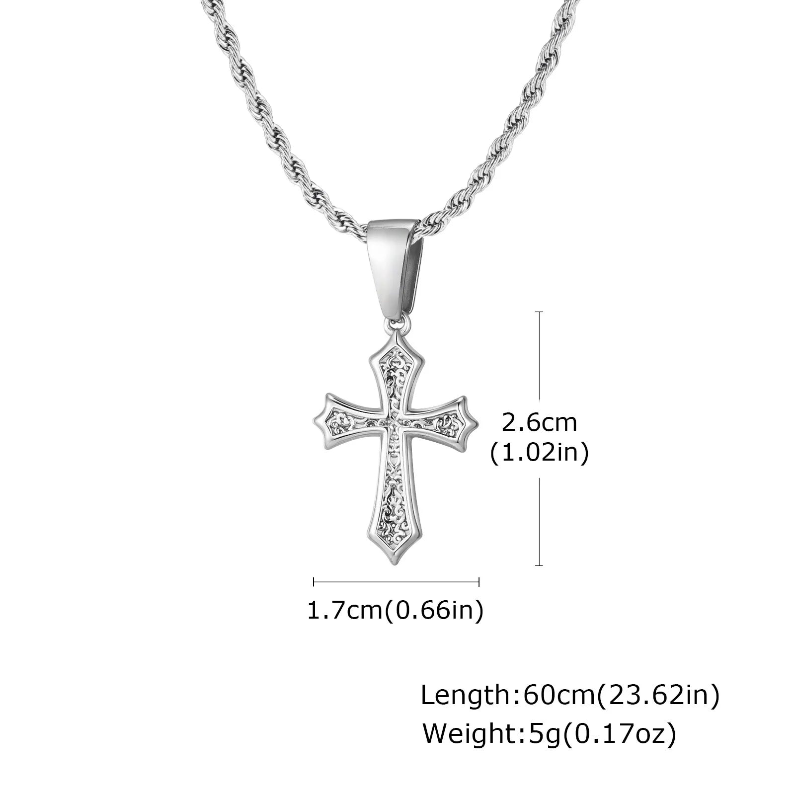 Cross Pendant Necklace for Men & Boys – Stainless Steel Christian Jewelry (50/55/60cm) - Image 10