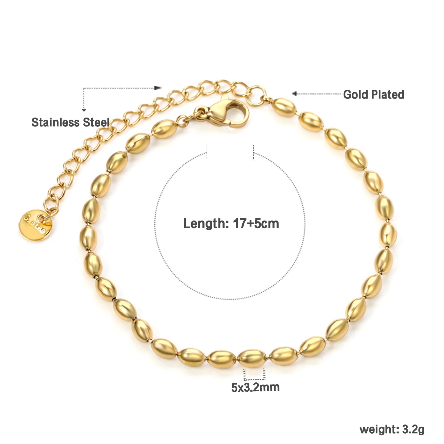 LUXUSTEEL Simple Hollow Circular Buckle Bracelet – Stainless Steel Chain Jewelry for Women & Girls - Image 12
