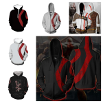 God of War Kratos 3D Print Hoodie – Pullover/Zipper Cosplay Sweatshirt for Gamers