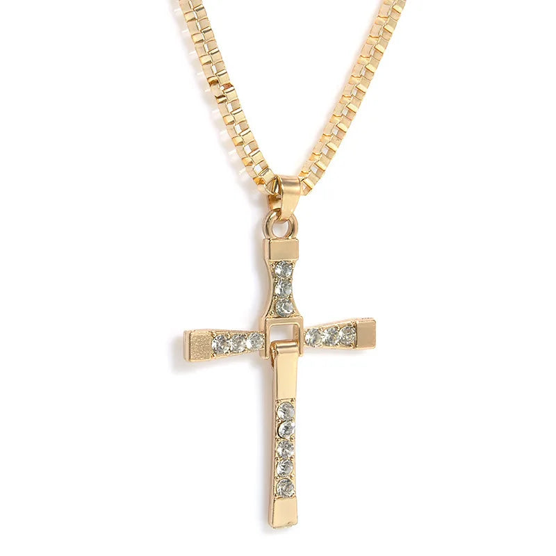 Dominic Toretto “The Fast and The Furious” Vin Diesel Inspired Crystal Jesus Cross Pendant Necklace - Image 7