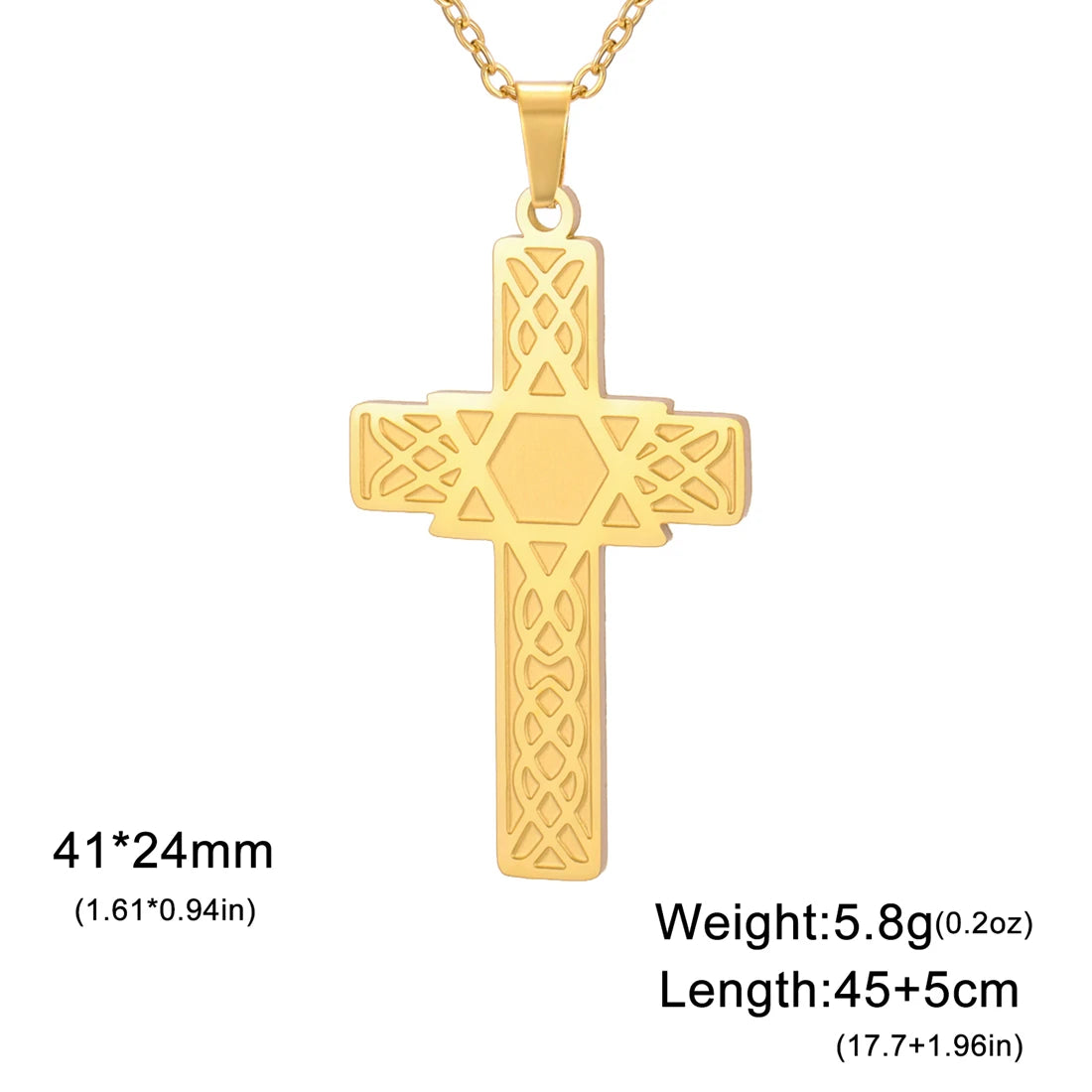 EUEAVAN Cross & Star of David Pendant Necklace – Stainless Steel Christian & Jewish Amulet Jewelry - Image 11