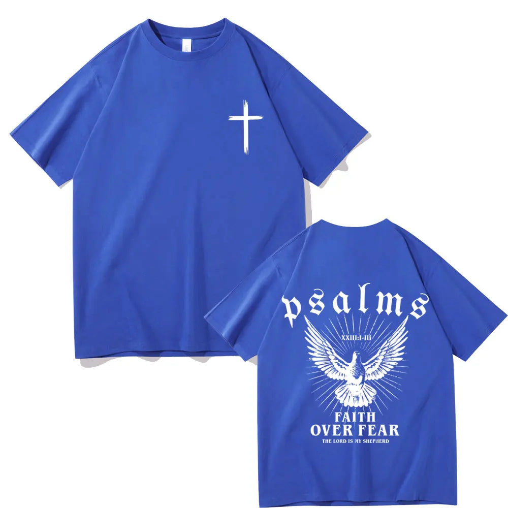 Jesus "Faith Over Fear" Dove T-Shirt – Christian Oversized Tee for Men & Women - Image 3