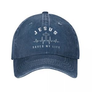 Jesus Saved My Life Baseball Cap – Adjustable Christian Hat for Men & Women