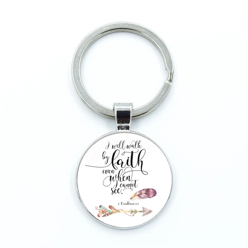 Give Thanks With A Grateful Heart Keychain – Bible Verse Glass Cabochon Charm Gift - Image 12