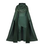 God of Lies Loki Cosplay Costume – Green Top, Pants & Cloak Set for Adults
