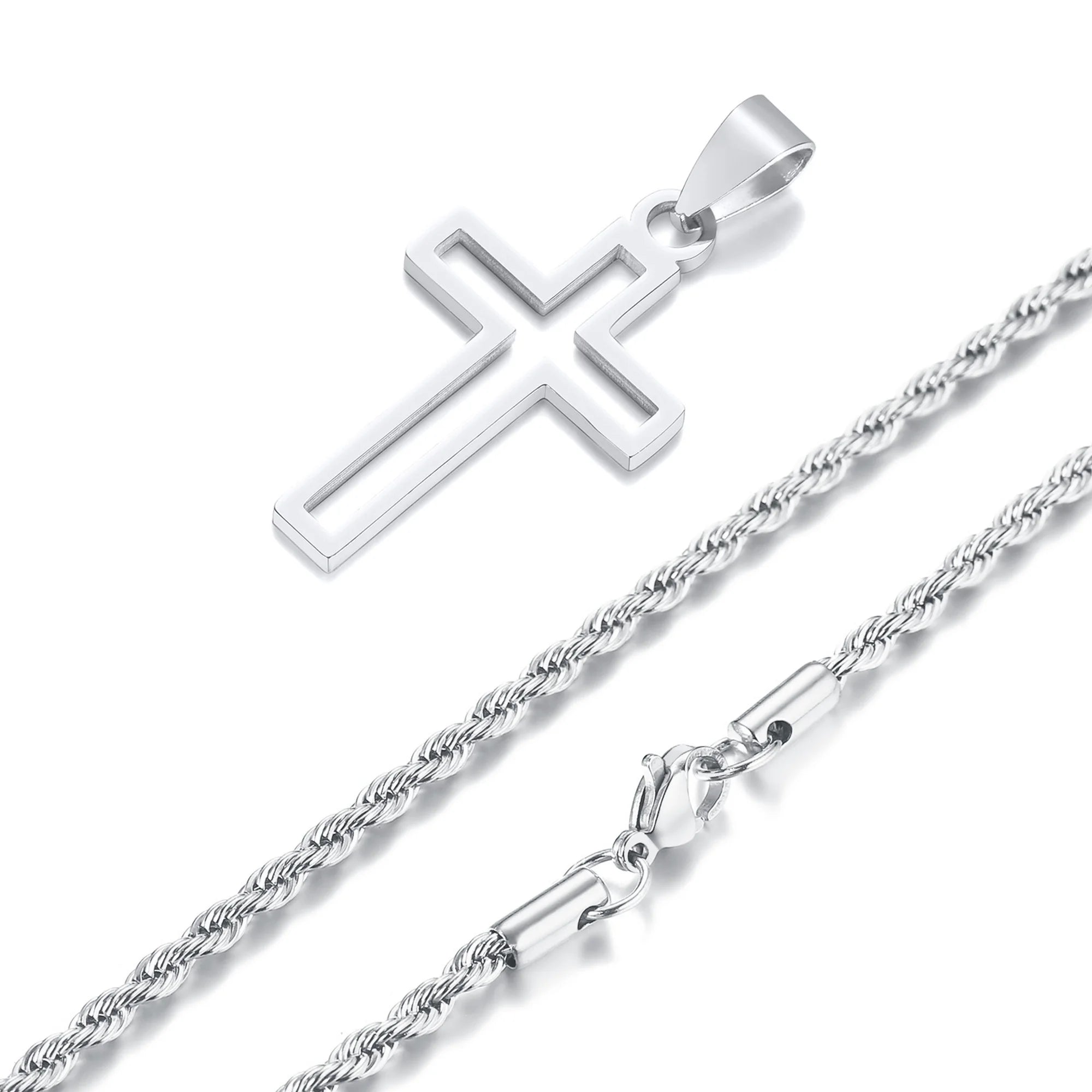 Casual Hollow Cross Necklace for Men & Boys - Image 16