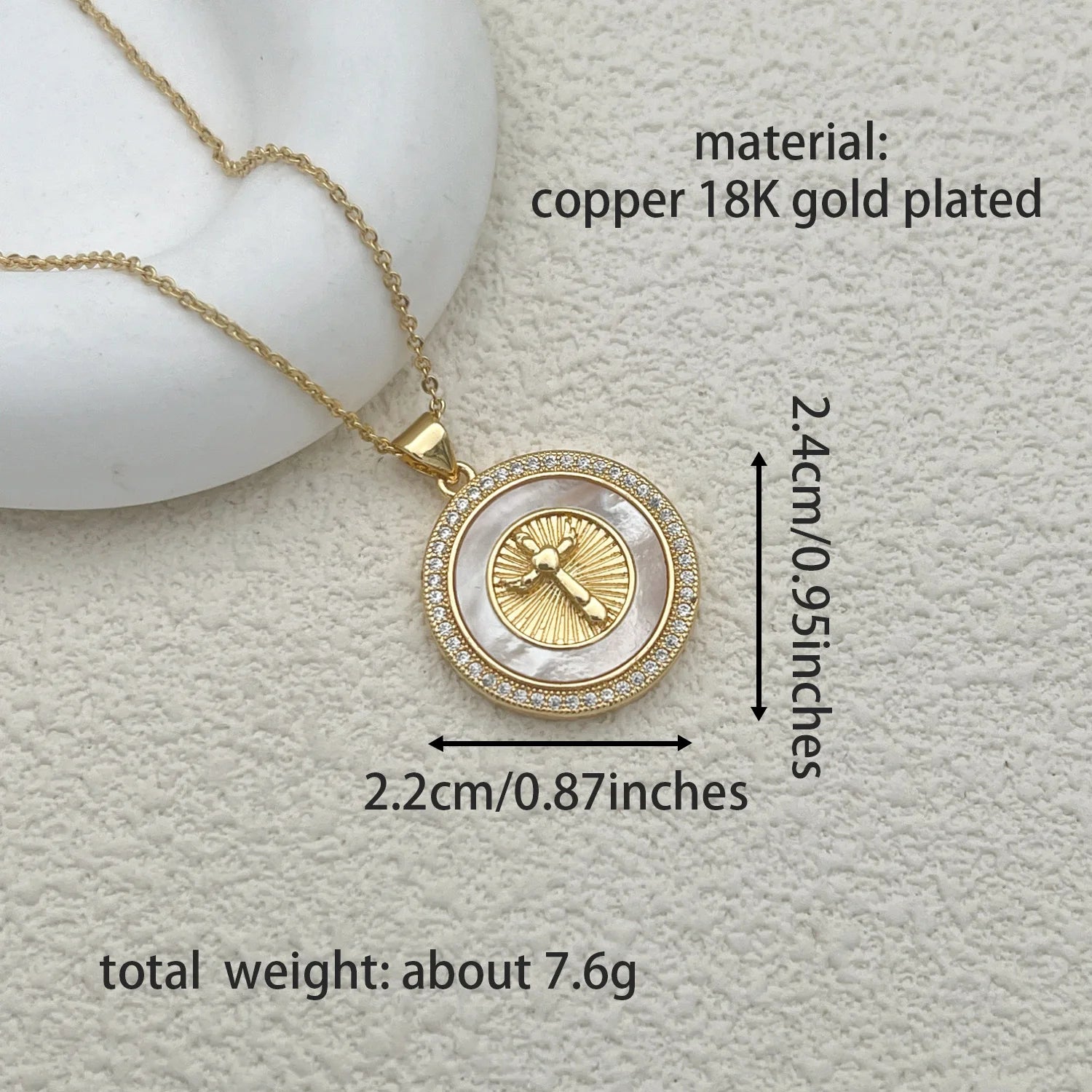 Catholic Jesus Cross Necklace – Gold Plated Copper with Saint Benedict, Virgin Mary & Zircon Details - Image 14