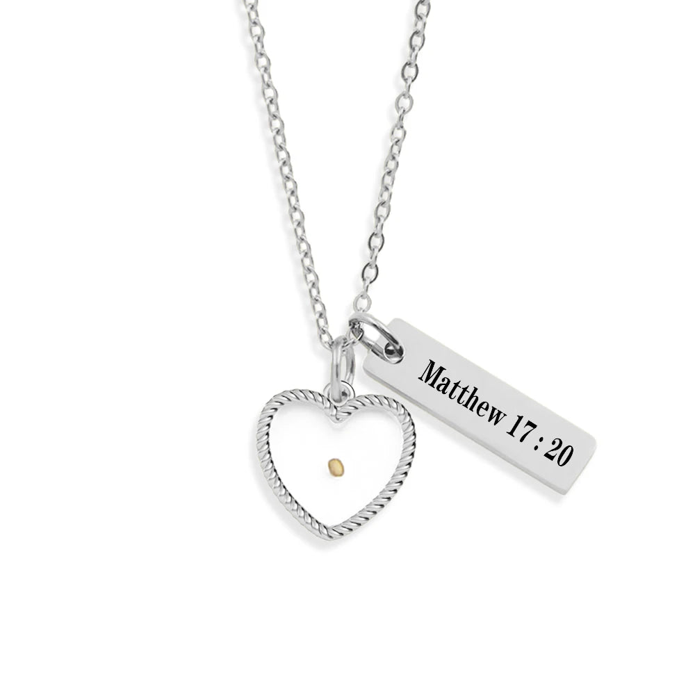 Matthew 17:20 Mustard Seed Pendant Necklace – Stainless Steel Christian Inspirational Jewelry - Image 4