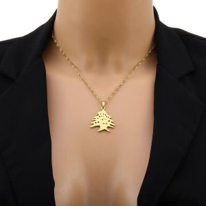 Liban Pendants & Necklaces – Lebanese Cedar, Map, Maronite Cross & Allah Symbol Jewelry
