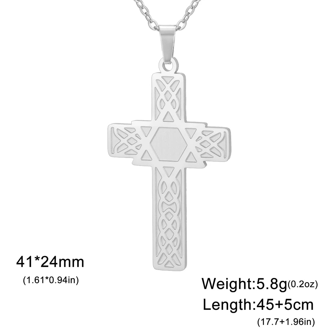 EUEAVAN Cross & Star of David Pendant Necklace – Stainless Steel Christian & Jewish Amulet Jewelry - Image 12