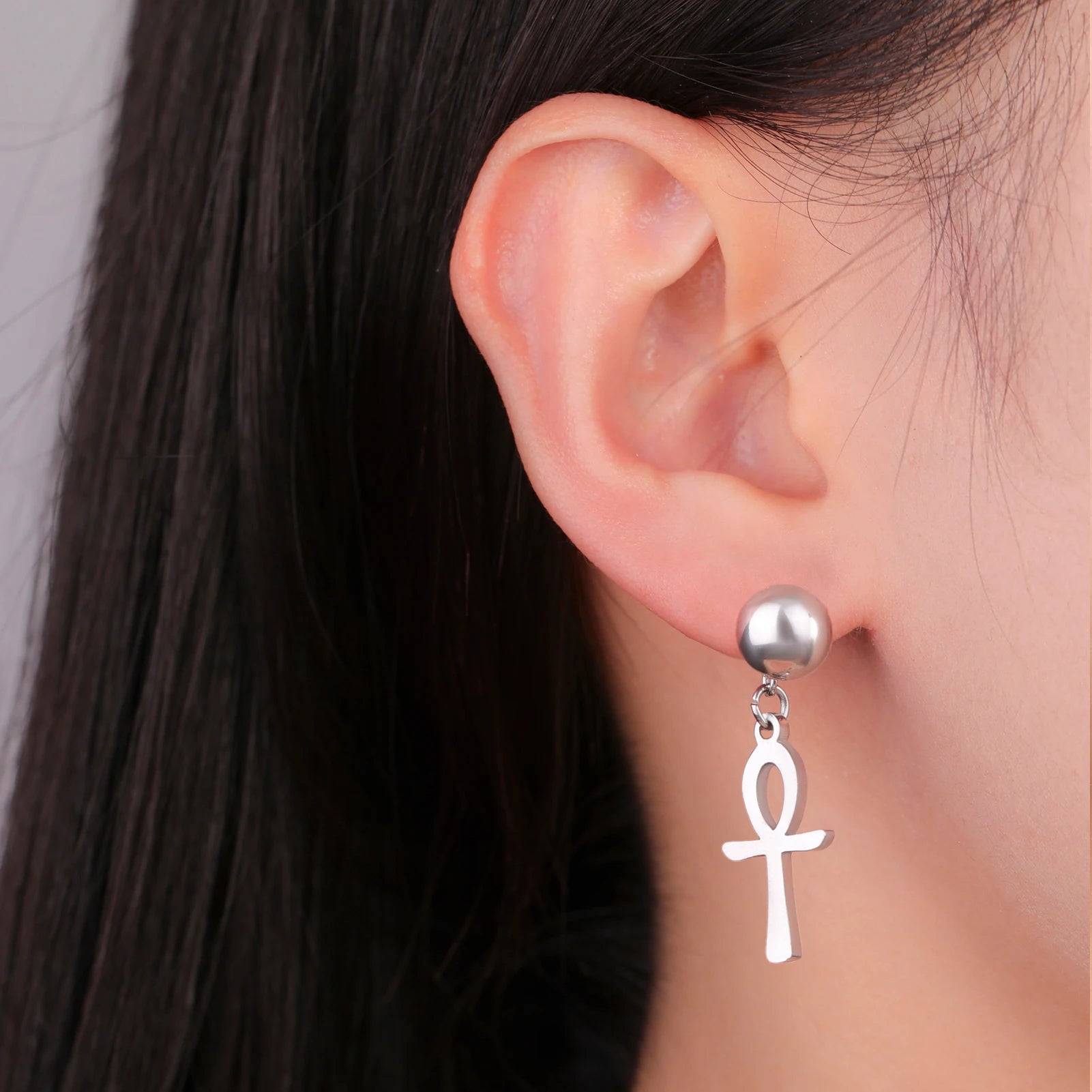 Lucktune Egyptian Ankh Cross Stud Earrings - Image 5