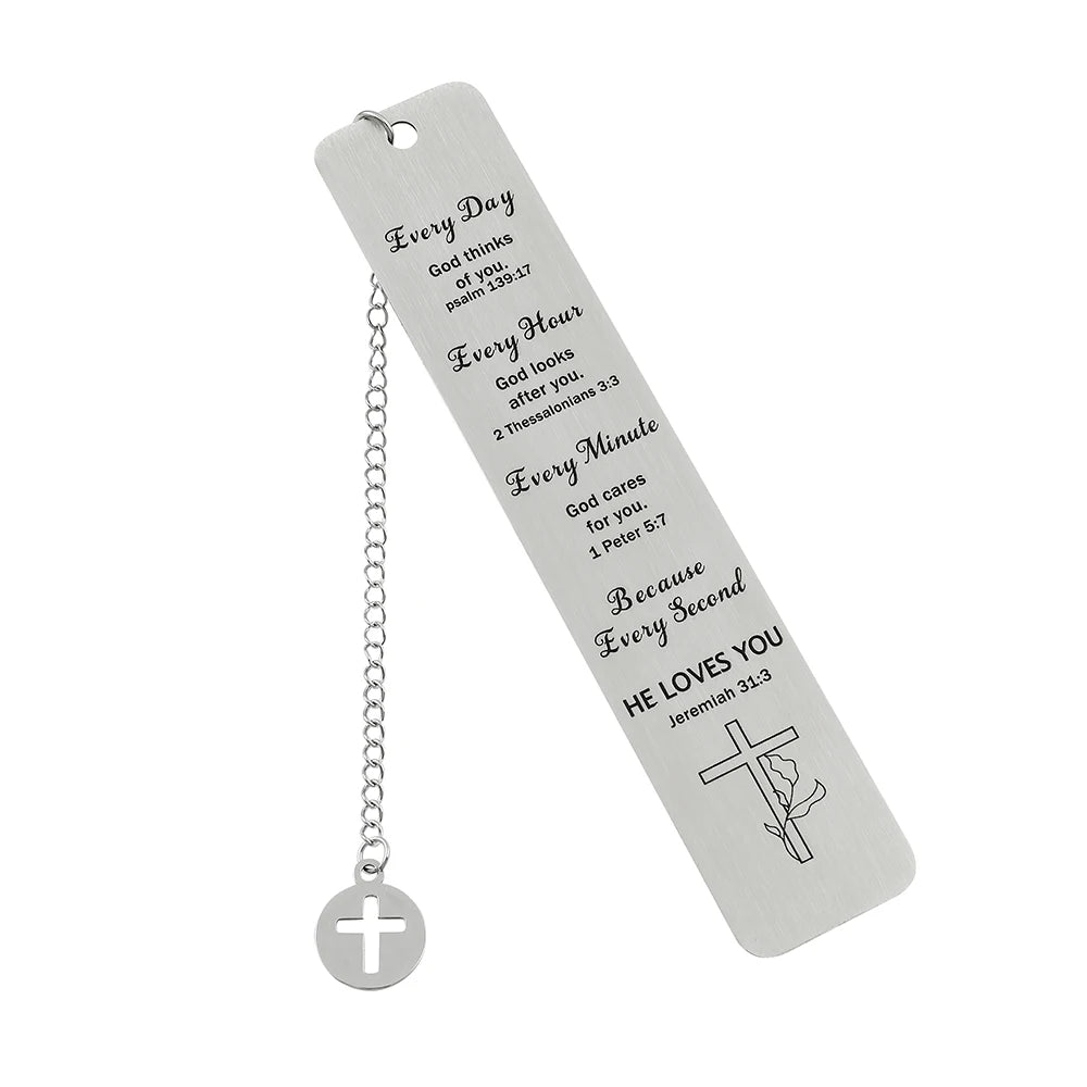 Jesus Cross Stainless Steel Hanger Bookmark – Christian Gift for Readers - Image 7