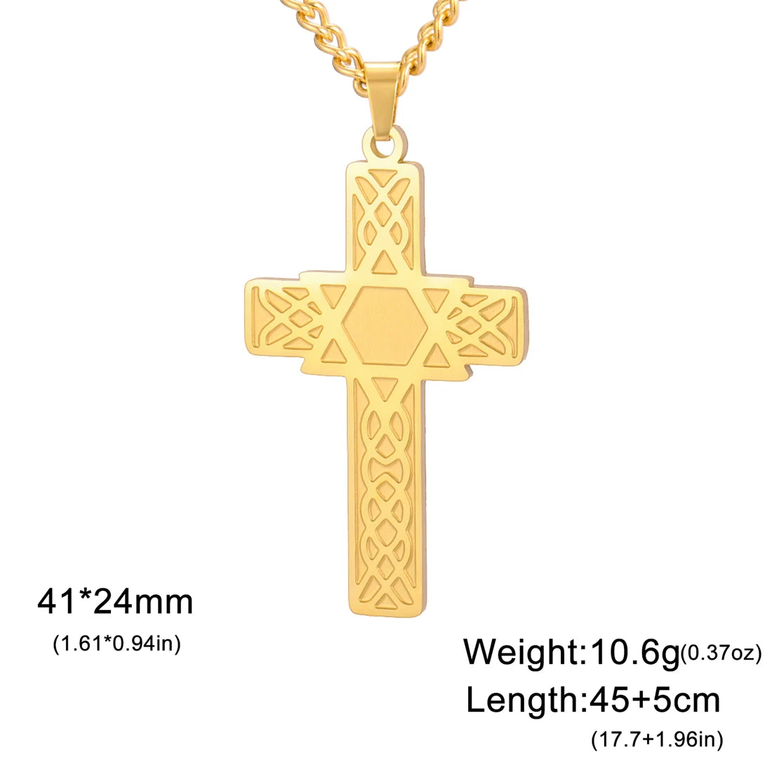 EUEAVAN Cross & Star of David Pendant Necklace – Stainless Steel Christian & Jewish Amulet Jewelry - Image 7