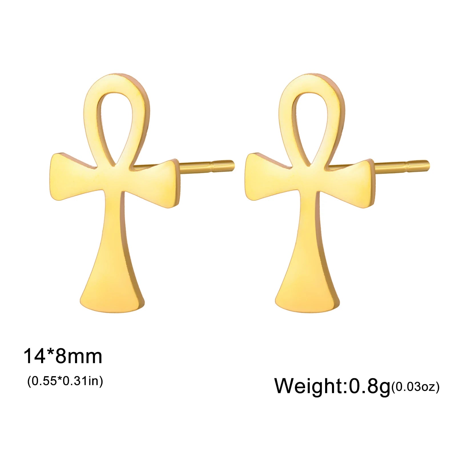 Lucktune Egyptian Ankh Cross Stud Earrings – Symbol of Life Amulet Jewelry for Women - Image 8