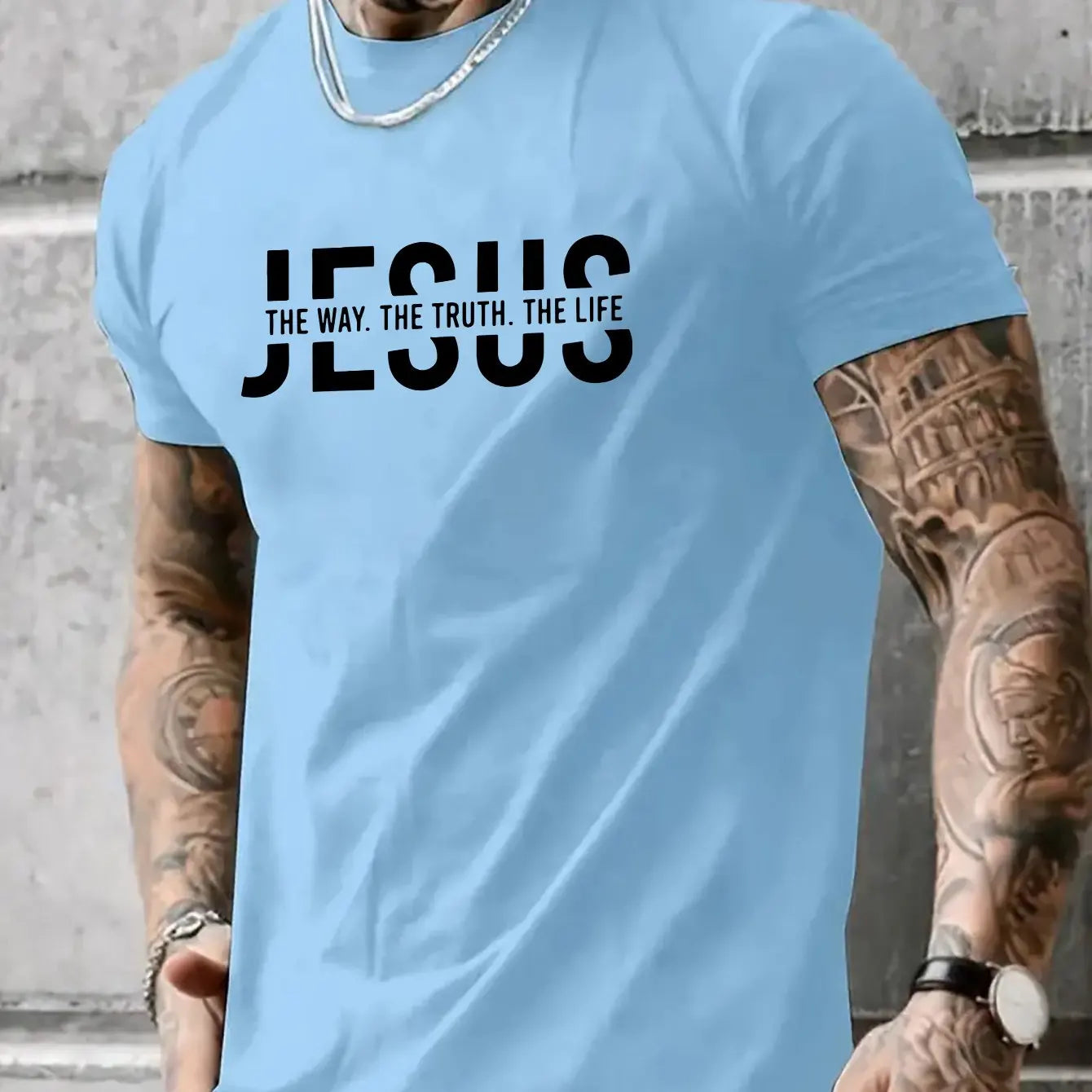"Jesus – The Way, The Truth, The Life" T-Shirt – 100% Cotton Casual Summer Tee for Men - Image 7