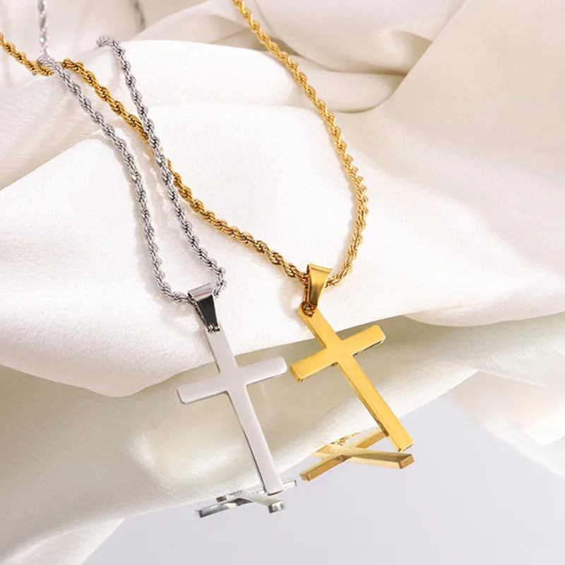 LATS Vintage Stainless Steel Chain Alloy Cross Pendant Necklace – High Quality Wholesale Jewelry - Image 5