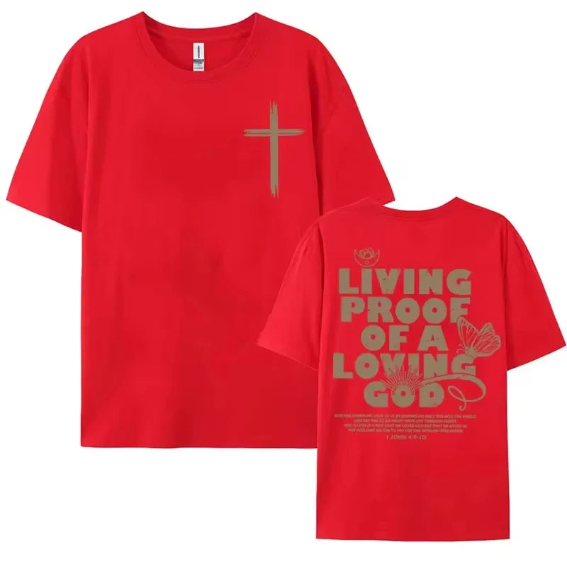 "Living Proof of a Loving God" T-Shirt – Inspirational Christian Oversized Tee for Men & Women - Image 10