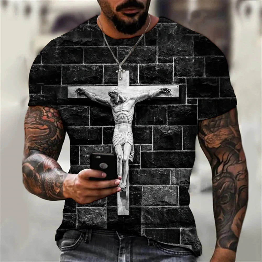 Gothic Jesus T-Shirt – Christian Cross Graphic Streetwear for Men & Women - Image 6