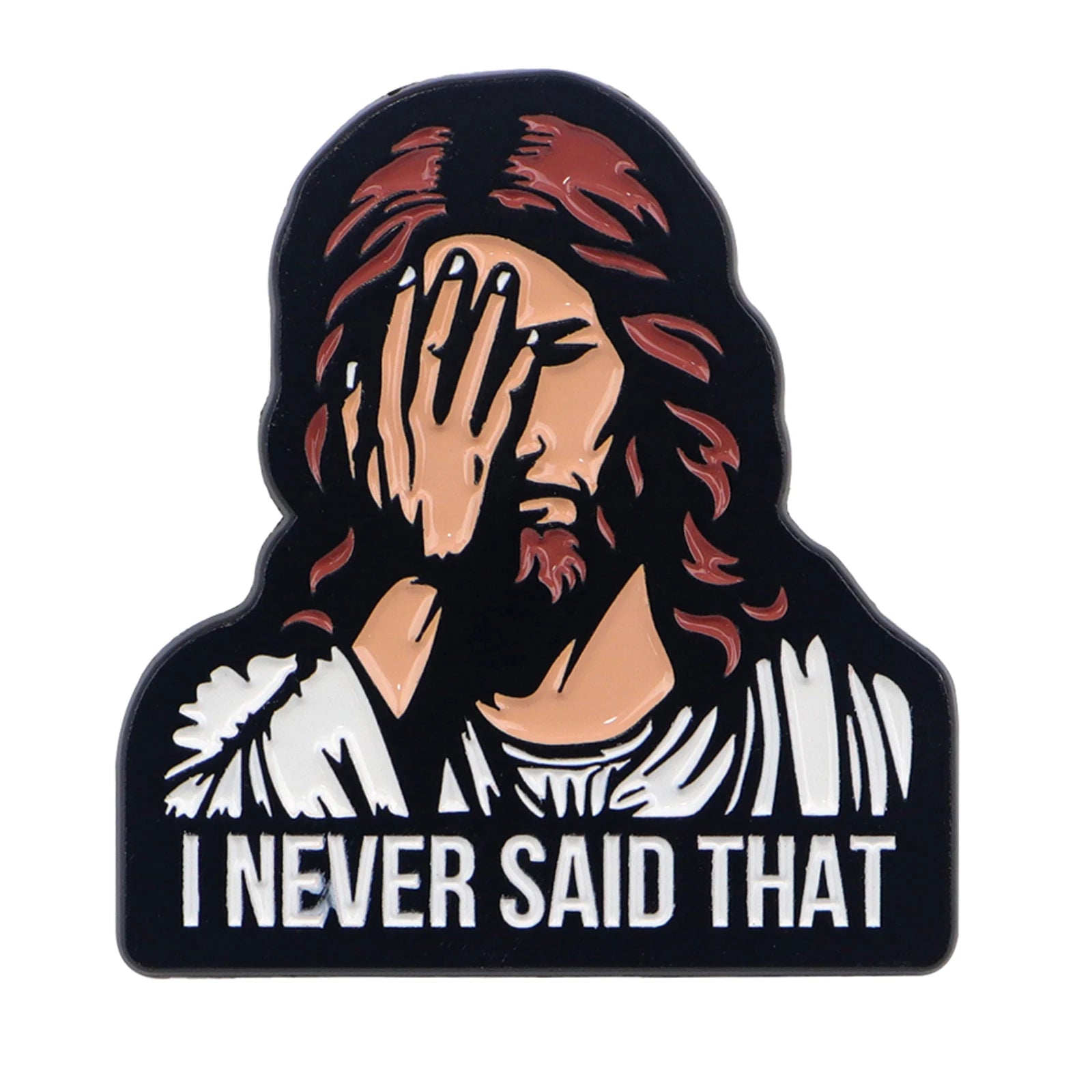 I NEVER SAID THAT – Jesus Enamel Pin Brooch – Vintage Christian Lapel Badge - Image 6