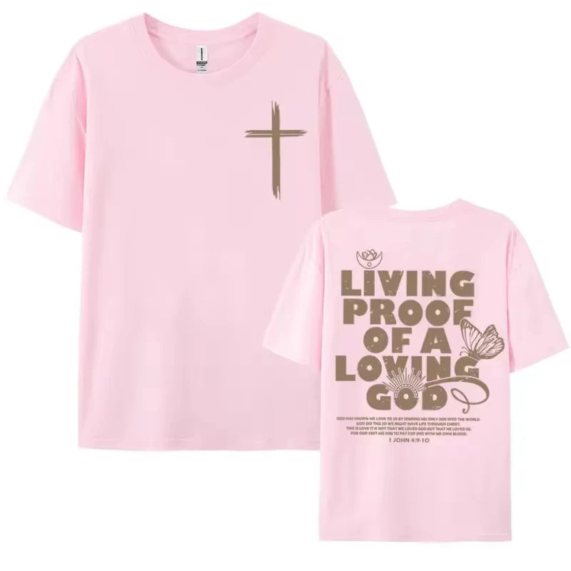 "Living Proof of a Loving God" T-Shirt – Inspirational Christian Oversized Tee for Men & Women - Image 9