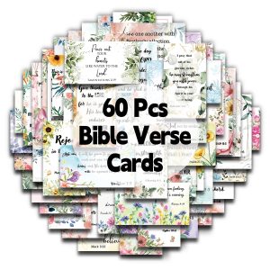 60Pcs Bible Scripture & Inspirational Quote Cards – Christian Encouragement Gift