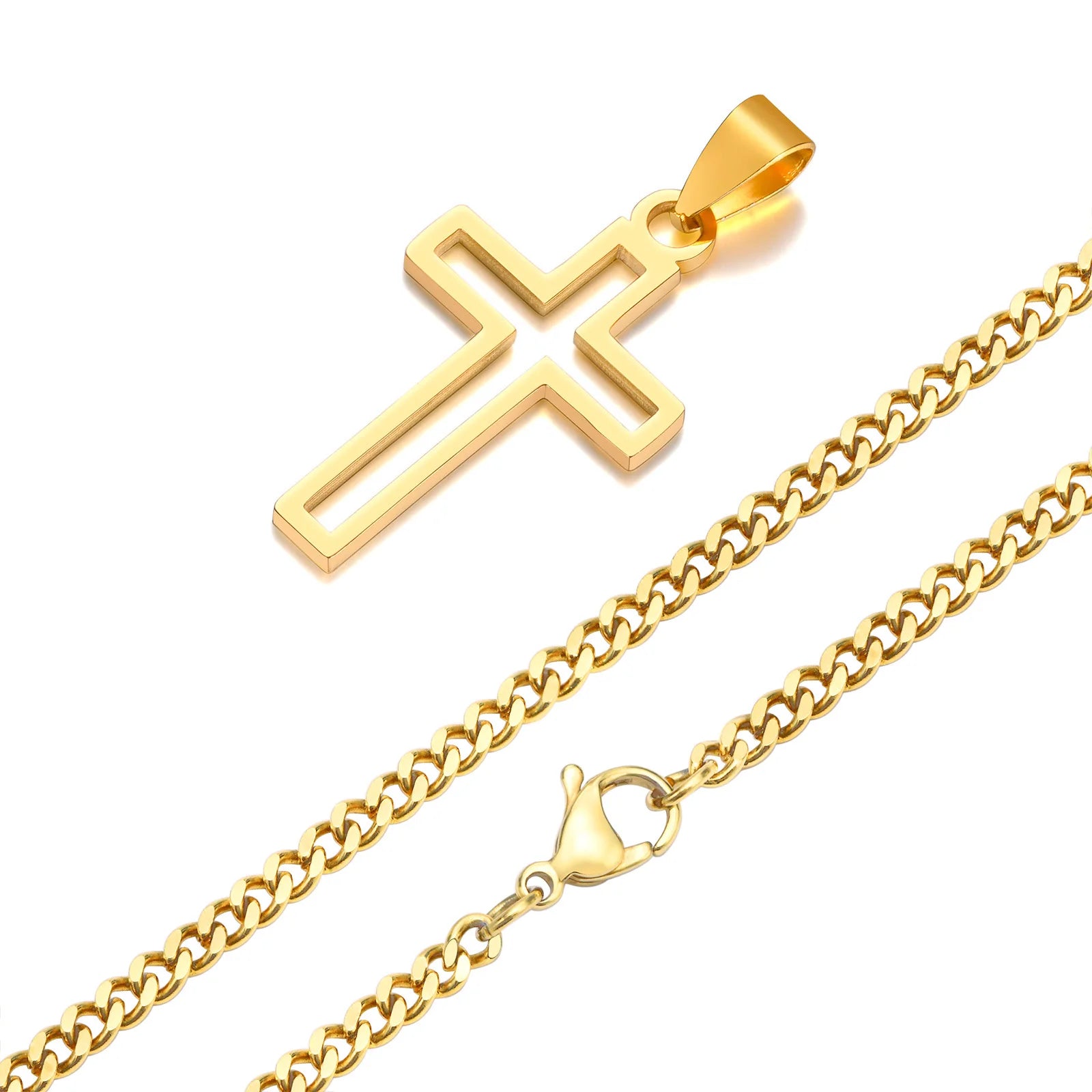 Casual Hollow Cross Necklace for Men & Boys - Image 10