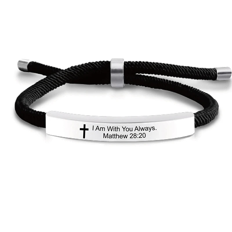 Cross Jesus Scripture Quote Bracelet - Image 13